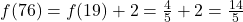  f(76) = f(19) + 2 = \frac{4}{5} + 2 = \frac{14}{5} 