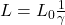 L = L_0 \frac{1}{\gamma}