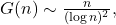  G(n) \sim \frac{n}{(\log n)^2}, 