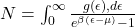  N = \int_0^\infty \frac{g(\epsilon) , d\epsilon}{e^{\beta (\epsilon - \mu)} - 1} 