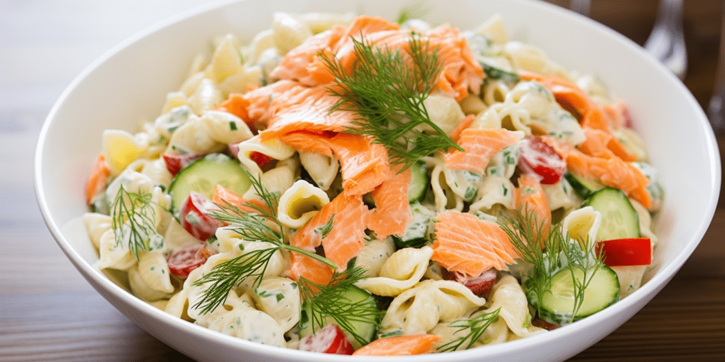 Salade de pâtes au saumon fumé et légumes croquants - Pourton.info